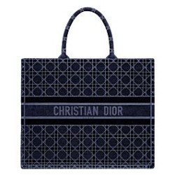 Replica Christian Dior Cannage Embroidered Velvet Dior Book Tote Dark Blue