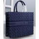 Fake Christian Dior Cannage Embroidered Velvet Dior Book Tote Dark Blue Replica Replica Christian Dior Cannage Embroidered Velvet Dior Book Tote Dark Blue