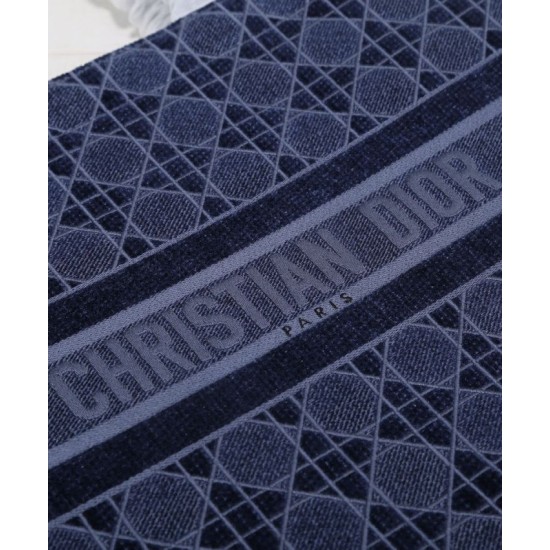 Fake Christian Dior Cannage Embroidered Velvet Dior Book Tote Dark Blue Replica Replica Christian Dior Cannage Embroidered Velvet Dior Book Tote Dark Blue