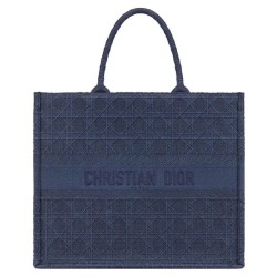 Replica Christian Dior Cannage Embroidery Dior Book Tote Bag Dark Blue