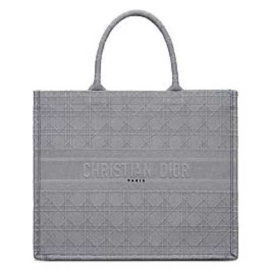 Replica Christian Dior Cannage Embroidery Dior Book Tote Bag Gray Replica Christian Dior Cannage Embroidery Dior Book Tote Bag Gray