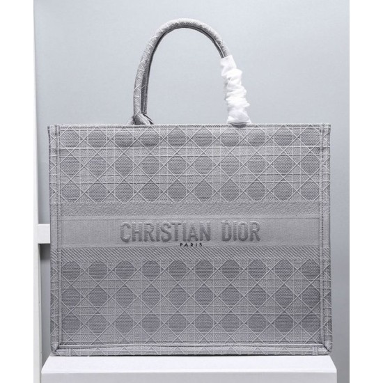 Replica Christian Dior Cannage Embroidery Dior Book Tote Bag Gray Replica Christian Dior Cannage Embroidery Dior Book Tote Bag Gray