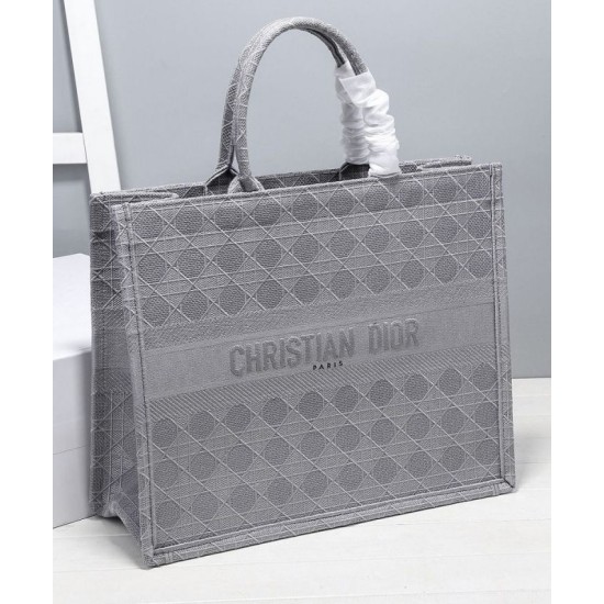 Replica Christian Dior Cannage Embroidery Dior Book Tote Bag Gray Replica Christian Dior Cannage Embroidery Dior Book Tote Bag Gray