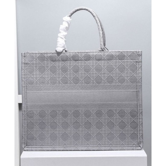 Replica Christian Dior Cannage Embroidery Dior Book Tote Bag Gray Replica Christian Dior Cannage Embroidery Dior Book Tote Bag Gray
