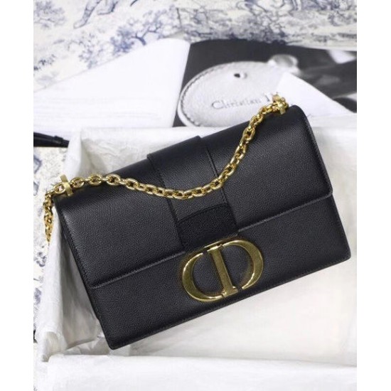 Replica Christian Dior 30 Montaigne Chain Bag Black Fake Christian Dior 30 Montaigne Chain Bag Black Replica