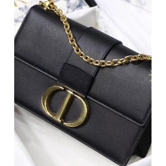 Replica Christian Dior 30 Montaigne Chain Bag Black Fake Christian Dior 30 Montaigne Chain Bag Black Replica