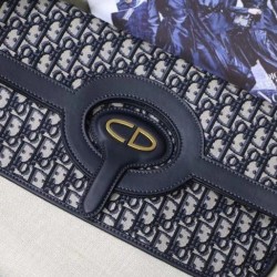 Fake Christian Dior Foldable clutch Dark Blue Replica