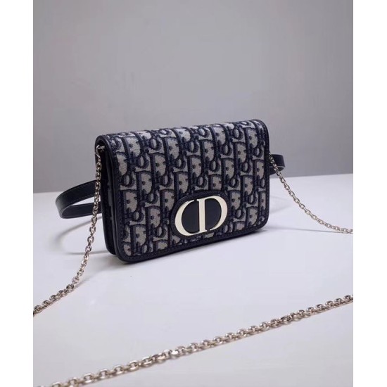 Replica Christian Dior 30 Montaigne 2-In-1 Pouch Dark Blue Replica Christian Dior 30 Montaigne 2-In-1 Pouch Dark Blue