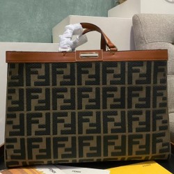 Fake Peekaboo X-tote Canvas bag 8BH374 Coffee Replica