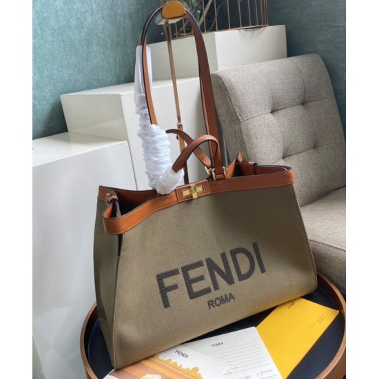 Replica Peekaboo X-tote Canvas bag 8BH374 Khaki Replica Peekaboo X-tote Canvas bag 8BH374 Khaki