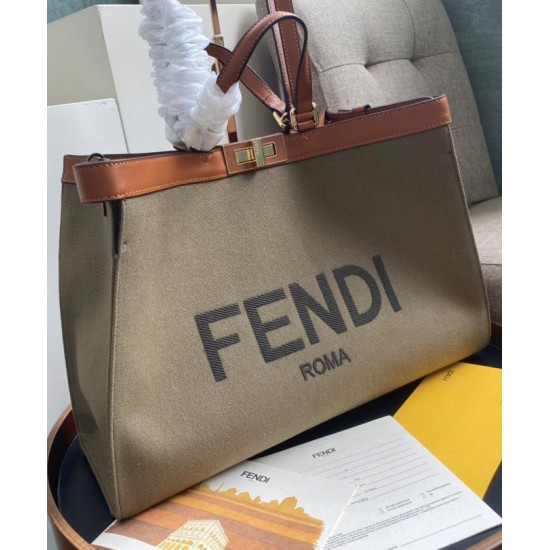Replica Peekaboo X-tote Canvas bag 8BH374 Khaki Replica Peekaboo X-tote Canvas bag 8BH374 Khaki