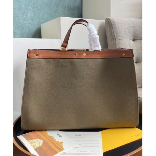 Replica Peekaboo X-tote Canvas bag 8BH374 Khaki Replica Peekaboo X-tote Canvas bag 8BH374 Khaki