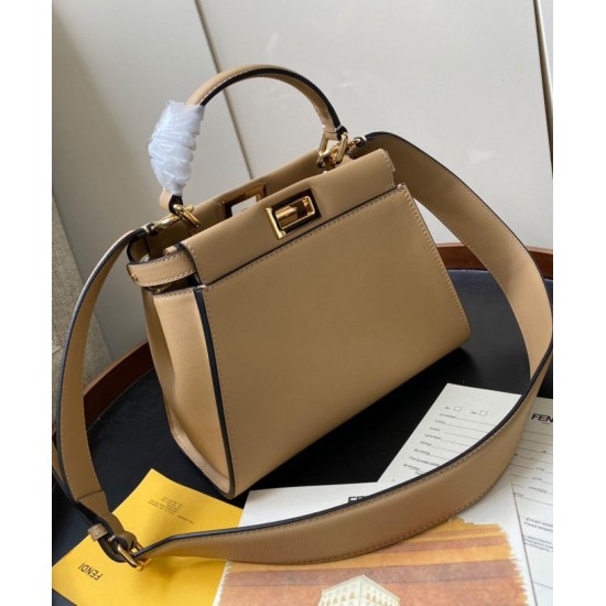 Replica Peekaboo Iconic Mini Leather Bag Apricot Replica Peekaboo Iconic Mini Leather Bag Apricot