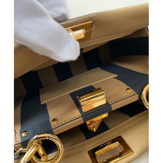 Replica Peekaboo Iconic Mini Leather Bag Apricot Replica Peekaboo Iconic Mini Leather Bag Apricot