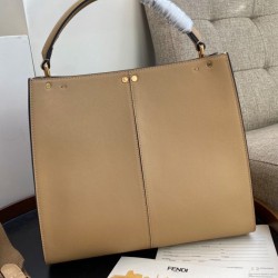 Fake Peekaboo X-lite Medium Leather Bag Apricot Replica