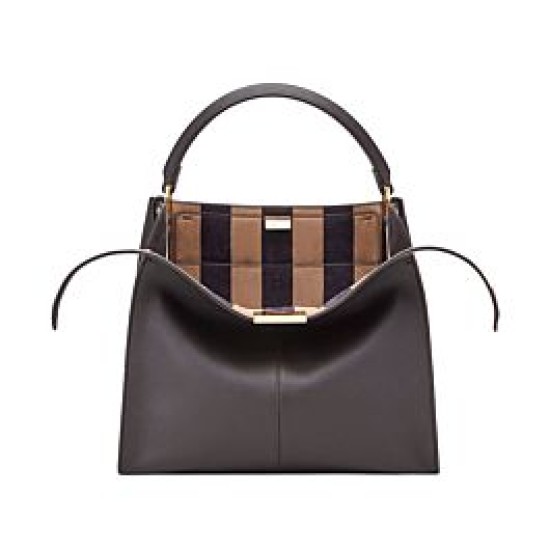 Replica Peekaboo X-lite Medium Leather Bag Dark Coffee