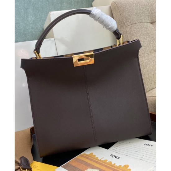 Replica Peekaboo X-lite Medium Leather Bag Dark Coffee