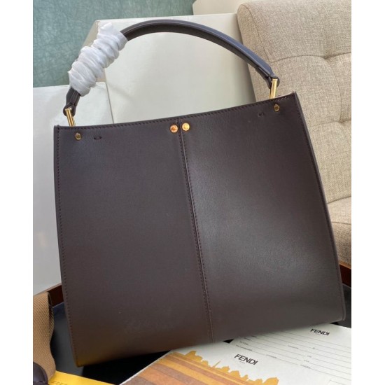 Replica Peekaboo X-lite Medium Leather Bag Dark Coffee