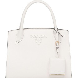 Replica Prada Monochrome Saffiano Leather Bag 1BA156 White