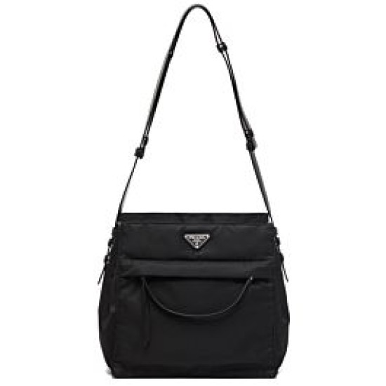 Replica Prada Padded nylon hobo bag 1BC128 Black Fake Prada Padded nylon hobo bag 1BC128 Black Replica