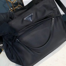Fake Prada Padded nylon hobo bag 1BC128 Black Replica