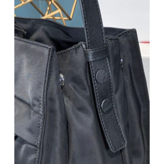 Replica Prada Padded nylon hobo bag 1BC128 Black Fake Prada Padded nylon hobo bag 1BC128 Black Replica