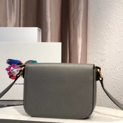 Replica Prada Embleme Saffiano Leather Bag 1BD217 Gray