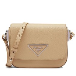 Replica Prada Saffiano leather shoulder bag 1BD249 Apricot