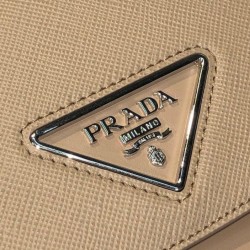 Replica Prada Saffiano leather shoulder bag 1BD249 Apricot