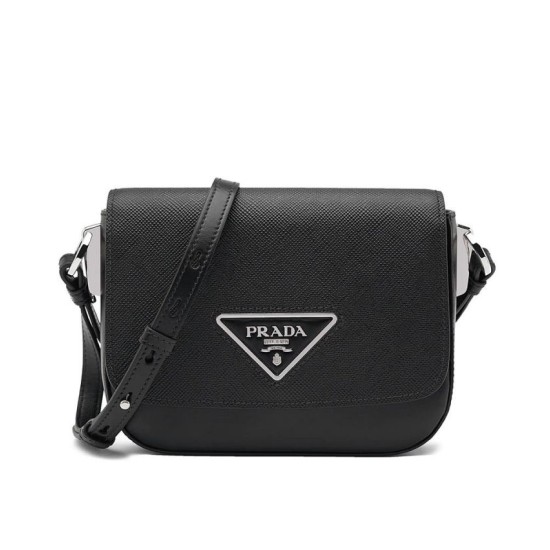 Replica Prada Saffiano leather shoulder bag 1BD249 Black Replica Prada Saffiano leather shoulder bag 1BD249 Black
