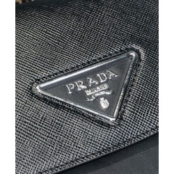 Replica Prada Saffiano leather shoulder bag 1BD249 Black Replica Prada Saffiano leather shoulder bag 1BD249 Black