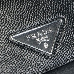 Replica Prada Saffiano leather shoulder bag 1BD249 Black