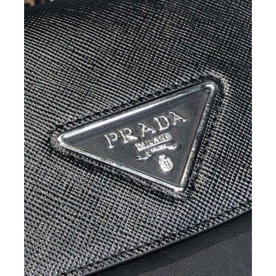 Replica Prada Saffiano leather shoulder bag 1BD249 Black Replica Prada Saffiano leather shoulder bag 1BD249 Black