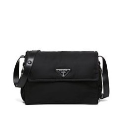 Fake Prada Medium padded nylon shoulder bag 1BD255 Black Replica