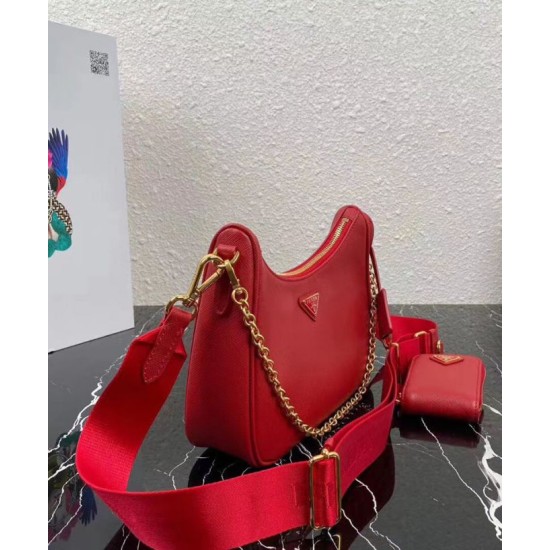 Replica Prada Re-Edition 2005 Saffiano leather bag 1BH204 Red Fake Prada Re-Edition 2005 Saffiano leather bag 1BH204 Red Replica