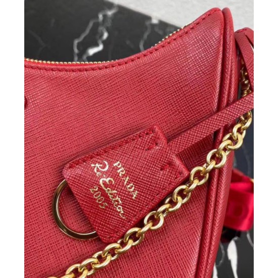 Replica Prada Re-Edition 2005 Saffiano leather bag 1BH204 Red Fake Prada Re-Edition 2005 Saffiano leather bag 1BH204 Red Replica
