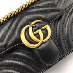 Replica Gucci GG Marmont Mini matelasse Bag 446744 Black Fake Gucci GG Marmont Mini matelasse Bag 446744 Black Replica