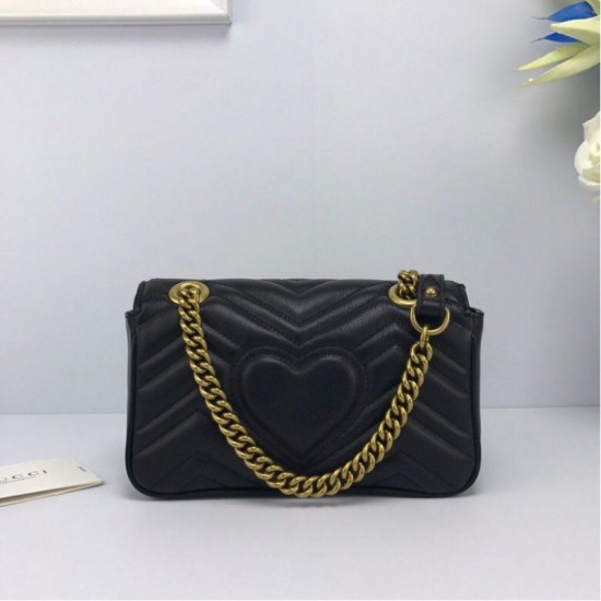 Replica Gucci GG Marmont Mini matelasse Bag 446744 Black Fake Gucci GG Marmont Mini matelasse Bag 446744 Black Replica