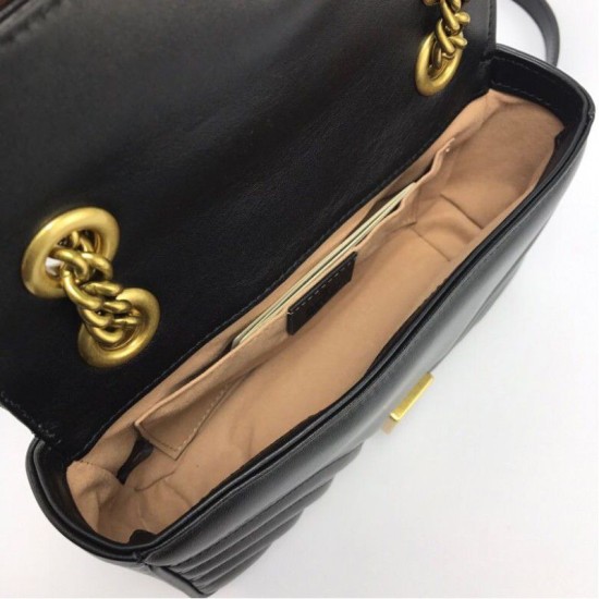 Replica Gucci GG Marmont Mini matelasse Bag 446744 Black Fake Gucci GG Marmont Mini matelasse Bag 446744 Black Replica