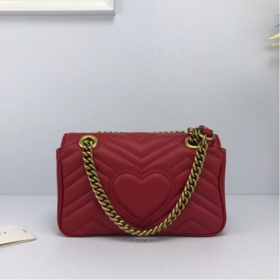 Fake Gucci GG Marmont Mini matelasse Bag 446744 Red Replica Replica Gucci GG Marmont Mini matelasse Bag 446744 Red