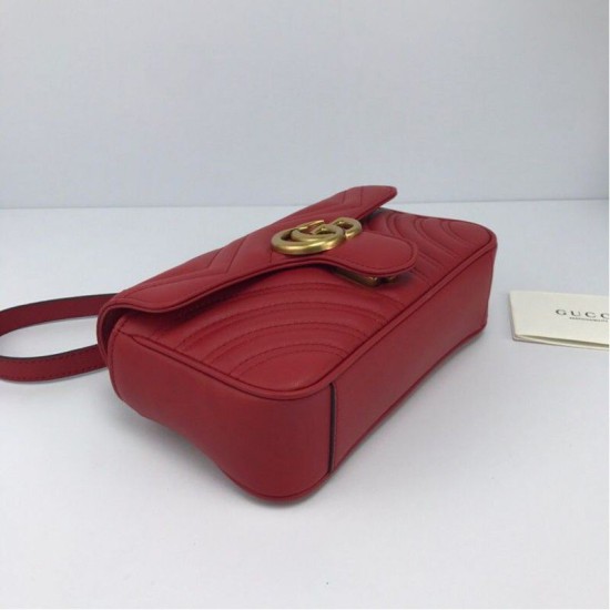 Fake Gucci GG Marmont Mini matelasse Bag 446744 Red Replica Replica Gucci GG Marmont Mini matelasse Bag 446744 Red