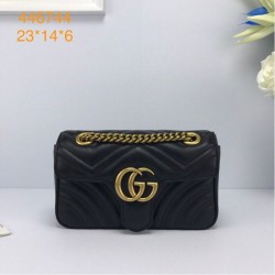 Fake Gucci GG Marmont Mini matelasse Bag 446744 Black Replica