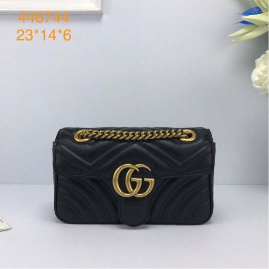 Replica Gucci GG Marmont Mini matelasse Bag 446744 Black Fake Gucci GG Marmont Mini matelasse Bag 446744 Black Replica