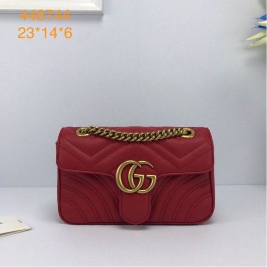 Fake Gucci GG Marmont Mini matelasse Bag 446744 Red Replica Replica Gucci GG Marmont Mini matelasse Bag 446744 Red