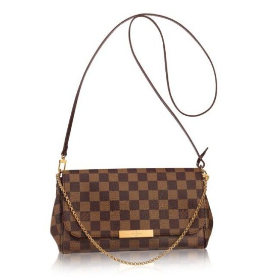 Fake Louis Vuitton Favorite MM Damier Ebene Canvas N41129 Replica Replica Louis Vuitton Favorite MM Damier Ebene Canvas N41129