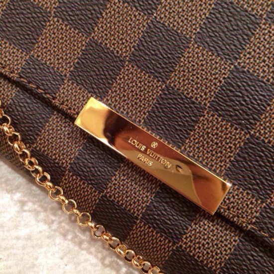 Fake Louis Vuitton Favorite MM Damier Ebene Canvas N41129 Replica Replica Louis Vuitton Favorite MM Damier Ebene Canvas N41129