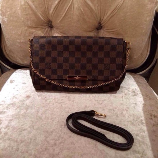 Fake Louis Vuitton Favorite MM Damier Ebene Canvas N41129 Replica Replica Louis Vuitton Favorite MM Damier Ebene Canvas N41129