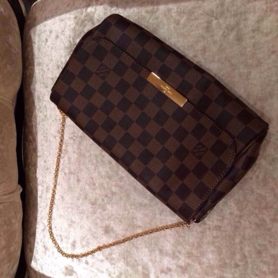 Fake Louis Vuitton Favorite MM Damier Ebene Canvas N41129 Replica Replica Louis Vuitton Favorite MM Damier Ebene Canvas N41129