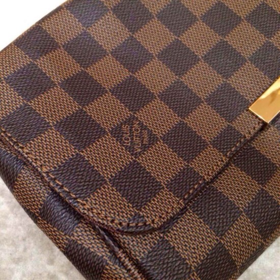 Fake Louis Vuitton Favorite MM Damier Ebene Canvas N41129 Replica Replica Louis Vuitton Favorite MM Damier Ebene Canvas N41129