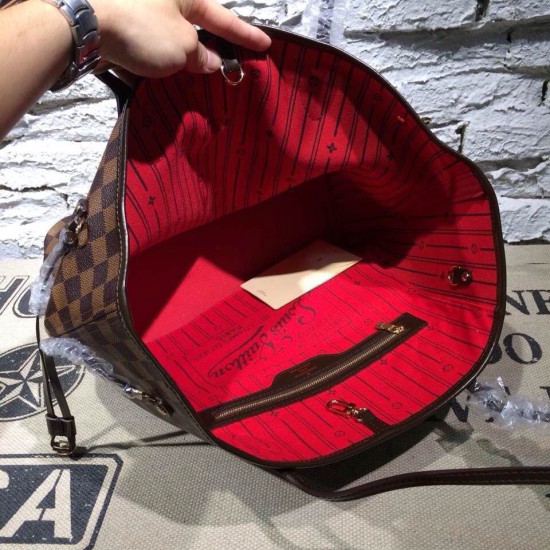 Replica Louis Vuitton  Neverfull MM Damier Ebene Canvas N51105